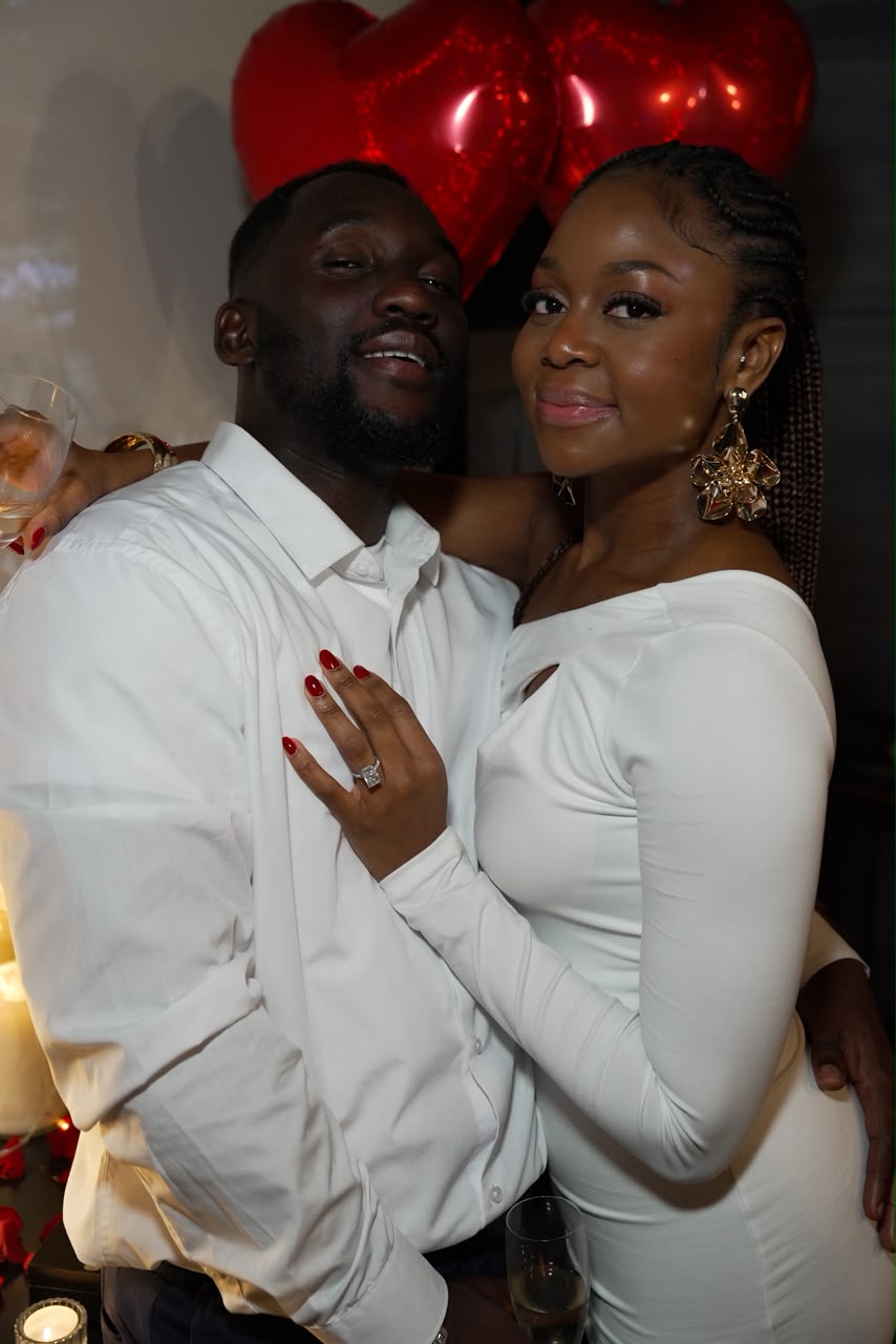 Harrison and Otobong at their engagement